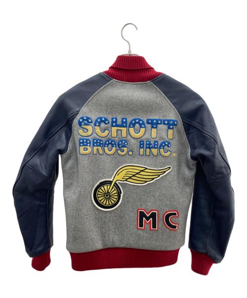 Schott（ショット）Schott (ショット) スタジャン グレー×ネイビー サイズ:Sの古着・服飾アイテム