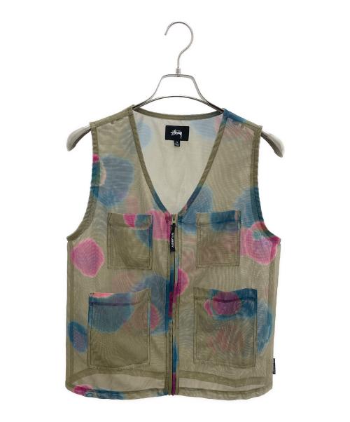 stussy（ステューシー）stussy (ステューシー) メッシュベスト カーキ サイズ:Sの古着・服飾アイテム
