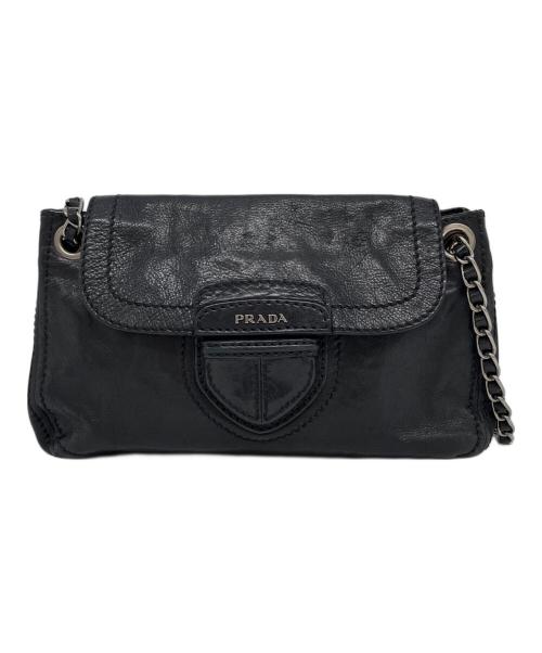 PRADA（プラダ）PRADA (プラダ) チェーンショルダーバッグ ブラックの古着・服飾アイテム