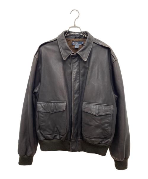 POLO RALPH LAUREN（ポロ・ラルフローレン）POLO RALPH LAUREN (ポロ・ラルフローレン) レザージャケット ダークブラウン サイズ:XLの古着・服飾アイテム