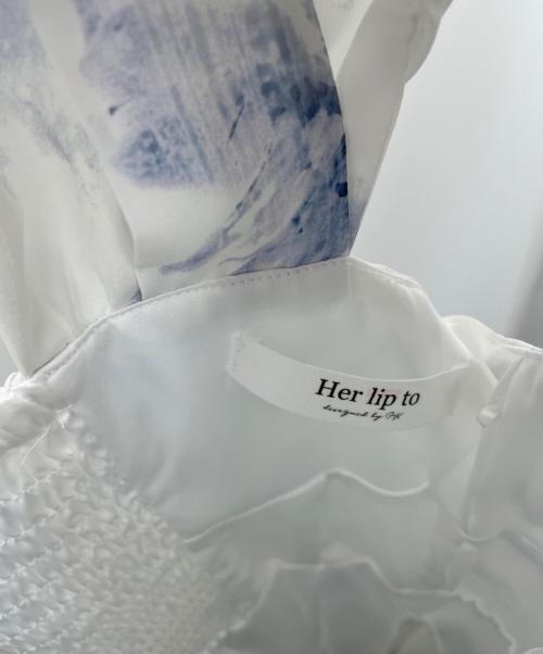 HER LIP TO（ハーリップトゥ）HER LIP TO (ハーリップトゥ) ノースリーブ・キャミソールワンピース ホワイト サイズ:Ｍの古着・服飾アイテム