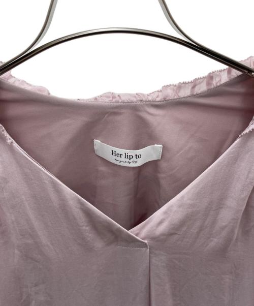 HER LIP TO（ハーリップトゥ）HER LIP TO (ハーリップトゥ) 半袖ワンピース バイオレット サイズ:Ｍの古着・服飾アイテム