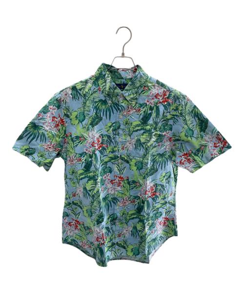 POLO RALPH LAUREN（ポロ・ラルフローレン）POLO RALPH LAUREN (ポロ・ラルフローレン) アロハシャツ スカイブルー×グリーン サイズ:XLの古着・服飾アイテム
