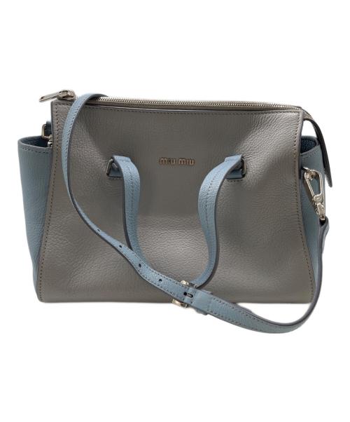 MIU MIU（ミュウミュウ）MIU MIU (ミュウミュウ) 2WAYショルダーバッグ ブルーの古着・服飾アイテム