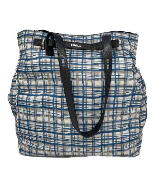 FURLA（フルラ）FURLA (フルラ) リバーシブルトートバッグ ブラック×ブルーの古着・服飾アイテム