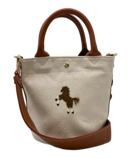 SEVEN TEN by MIHO KAWAHITO（セブン テン バイ ミホ カワヒト）SEVEN TEN by MIHO KAWAHITO (セブン テン バイ ミホ カワヒト) 2WAYバッグ ベージュ×ブラウンの古着・服飾アイテム