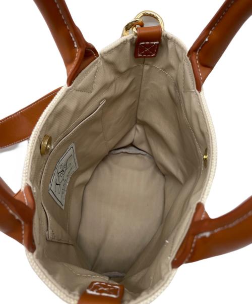 SEVEN TEN by MIHO KAWAHITO（セブン テン バイ ミホ カワヒト）SEVEN TEN by MIHO KAWAHITO (セブン テン バイ ミホ カワヒト) 2WAYバッグ ベージュ×ブラウンの古着・服飾アイテム