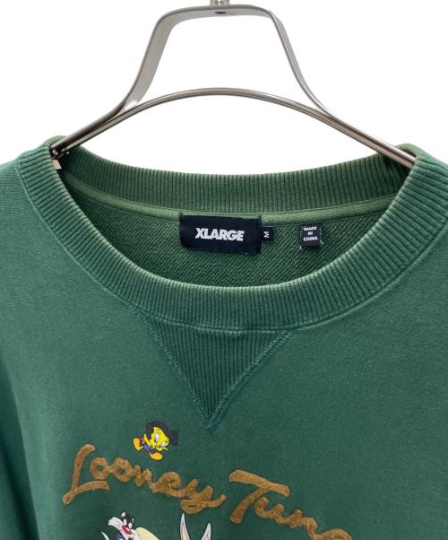 X-LARGE（エクストララージ）X-LARGE (エクストララージ) LOONEY TUNES (ルーニーチューンズ) スウェット グリーン サイズ:Ｍの古着・服飾アイテム
