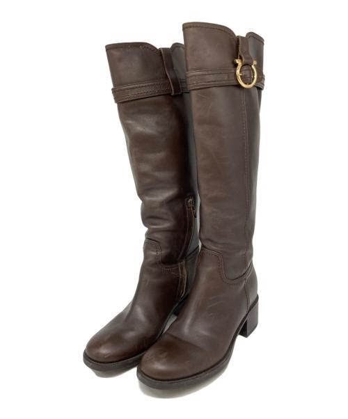 Salvatore Ferragamo（サルヴァトーレ フェラガモ）Salvatore Ferragamo (サルヴァトーレ フェラガモ) ロングブーツ ブラウン サイズ:23cmの古着・服飾アイテム