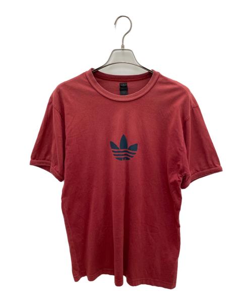 adidas（アディダス）adidas (アディダス) 半袖カットソー レッド サイズ:Lの古着・服飾アイテム