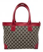 GUCCIグッチ）の古着「ハンドバッグ」｜レッド×ブラウン