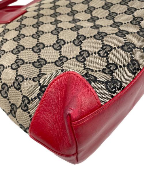 GUCCI（グッチ）GUCCI (グッチ) ハンドバッグ レッド×ブラウンの古着・服飾アイテム