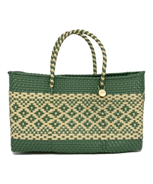 Letra（レトラ）Letra (レトラ) カゴバッグ グリーン×アイボリー 未使用品の古着・服飾アイテム