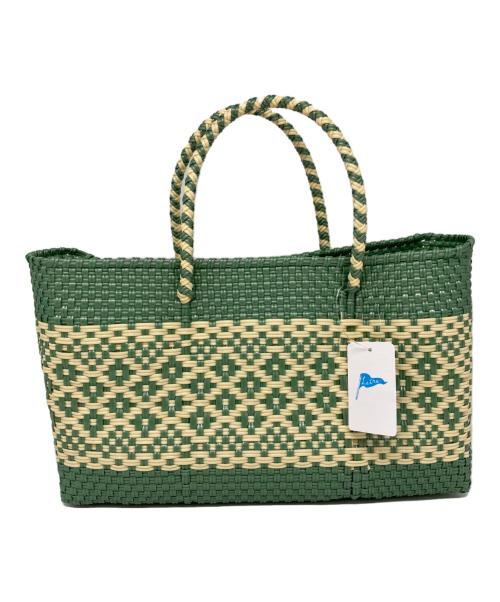 Letra（レトラ）Letra (レトラ) カゴバッグ グリーン×アイボリー 未使用品の古着・服飾アイテム
