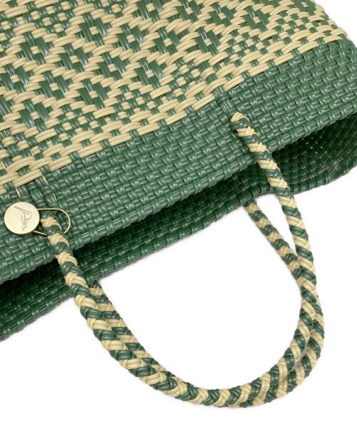 Letra（レトラ）Letra (レトラ) カゴバッグ グリーン×アイボリー 未使用品の古着・服飾アイテム