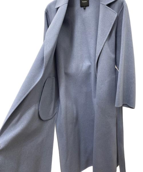 theory（セオリー）theory (セオリー) ミディ丈ガウンコート ブルー サイズ:Pの古着・服飾アイテム