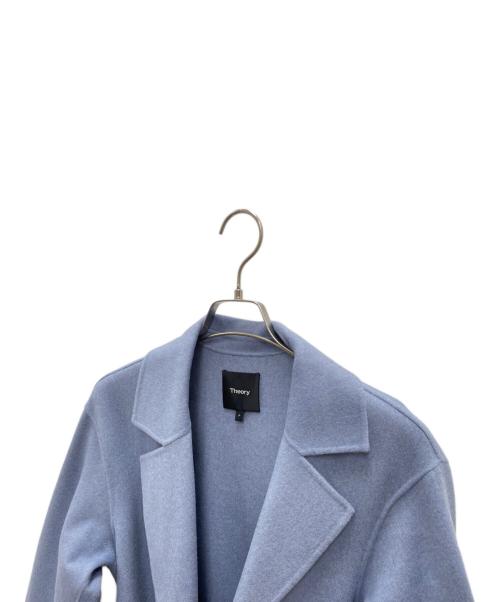 theory（セオリー）theory (セオリー) ミディ丈ガウンコート ブルー サイズ:Pの古着・服飾アイテム