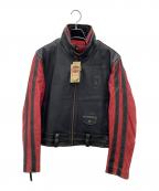 HARLEY-DAVIDSONハーレーダビッドソン）の古着「レザージャケット」｜ブラック×レッド