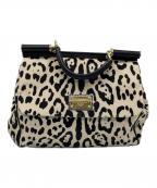 DOLCE & GABBANAドルチェ＆ガッバーナ）の古着「ハラコハンドバッグ」｜ベージュ×ブラウン