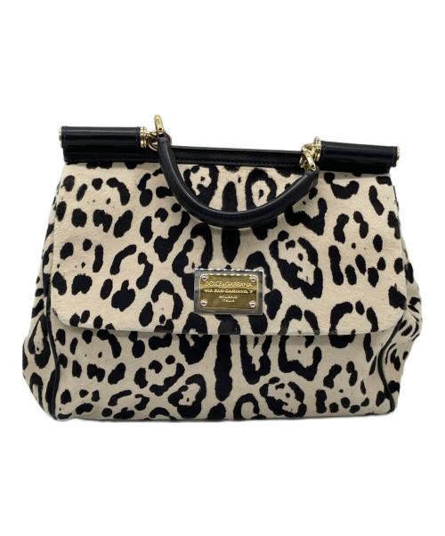 DOLCE & GABBANA（ドルチェ＆ガッバーナ）DOLCE & GABBANA (ドルチェ＆ガッバーナ) ハラコハンドバッグ ベージュ×ブラウンの古着・服飾アイテム