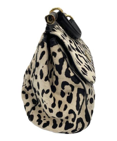 DOLCE & GABBANA（ドルチェ＆ガッバーナ）DOLCE & GABBANA (ドルチェ＆ガッバーナ) ハラコハンドバッグ ベージュ×ブラウンの古着・服飾アイテム