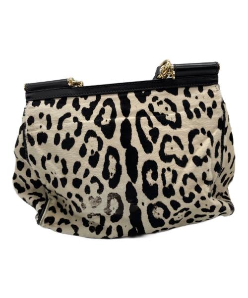 DOLCE & GABBANA（ドルチェ＆ガッバーナ）DOLCE & GABBANA (ドルチェ＆ガッバーナ) ハラコハンドバッグ ベージュ×ブラウンの古着・服飾アイテム