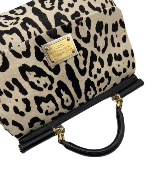 DOLCE & GABBANA（ドルチェ＆ガッバーナ）DOLCE & GABBANA (ドルチェ＆ガッバーナ) ハラコハンドバッグ ベージュ×ブラウンの古着・服飾アイテム