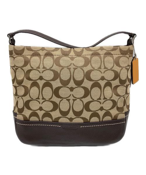 COACH（コーチ）COACH (コーチ) 2WAYバッグ ベージュ×ブラウンの古着・服飾アイテム