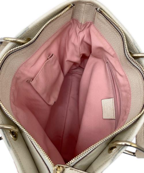 GUCCI（グッチ）GUCCI (グッチ) GGキャンバスハンドバッグ ピンク×ホワイトの古着・服飾アイテム