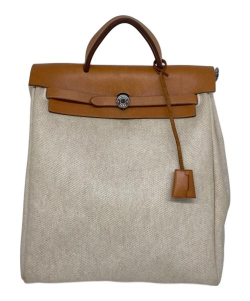 HERMES（エルメス）HERMES (エルメス) リュック ベージュ×ブラウンの古着・服飾アイテム