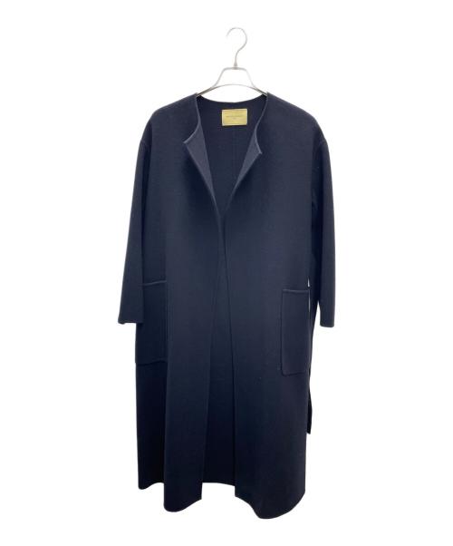 UNITED ARROWS（ユナイテッドアローズ）UNITED ARROWS (ユナイテッドアローズ) ダブルフェイスノーカラーコート ネイビー サイズ:36の古着・服飾アイテム