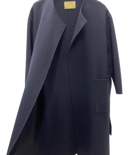 UNITED ARROWS（ユナイテッドアローズ）UNITED ARROWS (ユナイテッドアローズ) ダブルフェイスノーカラーコート ネイビー サイズ:36の古着・服飾アイテム