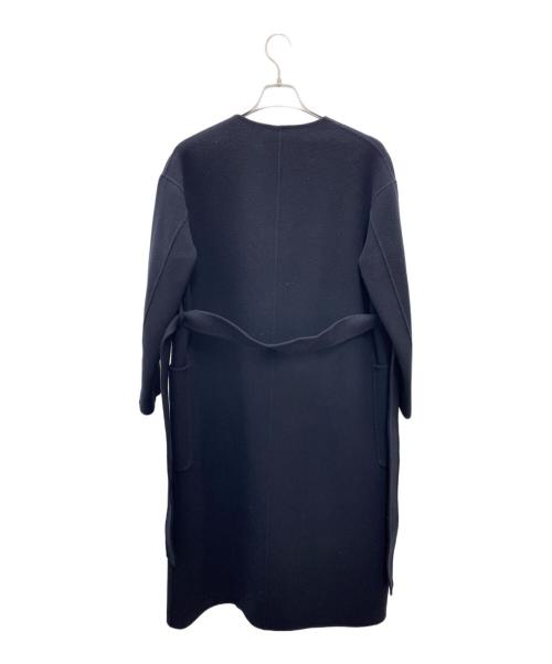 UNITED ARROWS（ユナイテッドアローズ）UNITED ARROWS (ユナイテッドアローズ) ダブルフェイスノーカラーコート ネイビー サイズ:36の古着・服飾アイテム