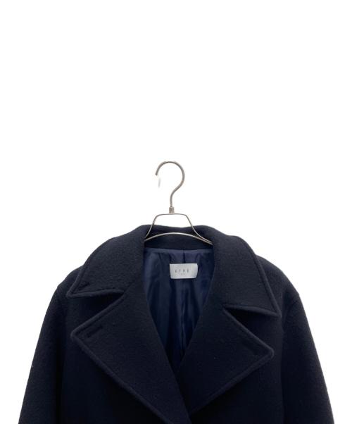 ETRE（エトレ）ETRE (エトレ) ダブルブレストウールコート ネイビー サイズ:Sの古着・服飾アイテム