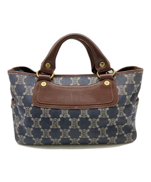 CELINE（セリーヌ）CELINE (セリーヌ) デニムブギーバッグ ネイビー×ブラウンの古着・服飾アイテム