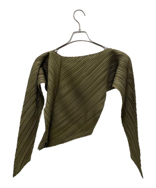 ISSEY MIYAKE（イッセイミヤケ）ISSEY MIYAKE (イッセイミヤケ) 長袖カットソー カーキ サイズ:Mの古着・服飾アイテム