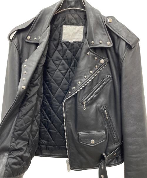 HOUSTON（ヒューストン）HOUSTON (ヒューストン) ダブルライダースジャケット ブラック サイズ:Lの古着・服飾アイテム