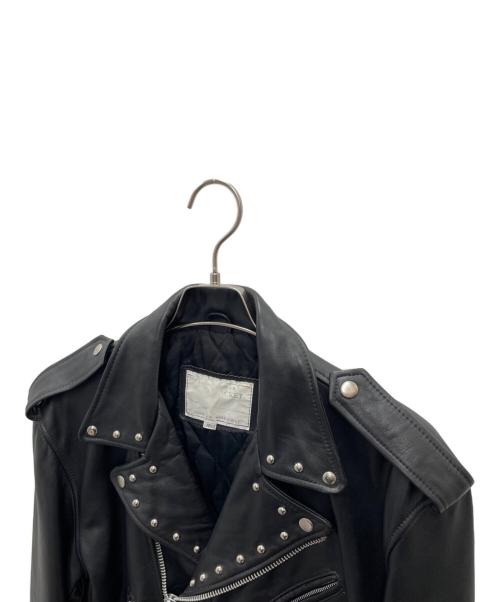 HOUSTON（ヒューストン）HOUSTON (ヒューストン) ダブルライダースジャケット ブラック サイズ:Lの古着・服飾アイテム