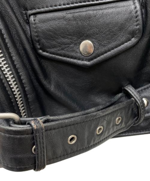 HOUSTON（ヒューストン）HOUSTON (ヒューストン) ダブルライダースジャケット ブラック サイズ:Lの古着・服飾アイテム