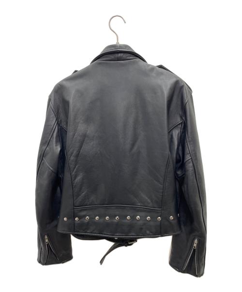 HOUSTON（ヒューストン）HOUSTON (ヒューストン) ダブルライダースジャケット ブラック サイズ:Lの古着・服飾アイテム