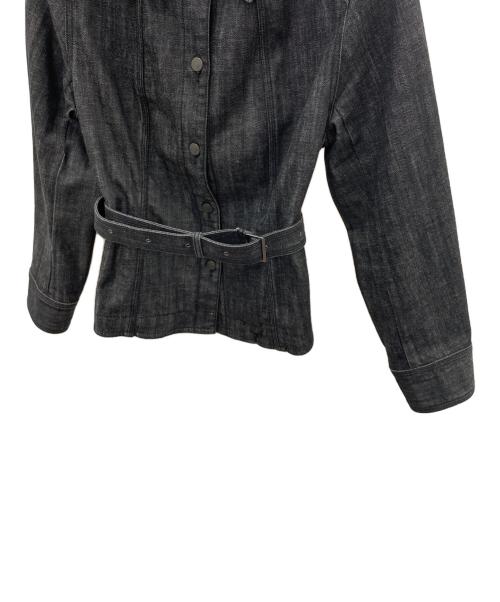 BURBERRY LONDON（バーバリーロンドン）BURBERRY LONDON (バーバリーロンドン) ベルト付デニムジャケット ブラック サイズ:15号の古着・服飾アイテム