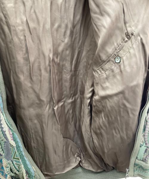 Coogi（クージー）Coogi (クージー) ニットジャケット ベージュ×グリーン サイズ:Mの古着・服飾アイテム