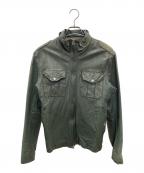 AVIREXアヴィレックス）の古着「レザージャケット」｜グリーン