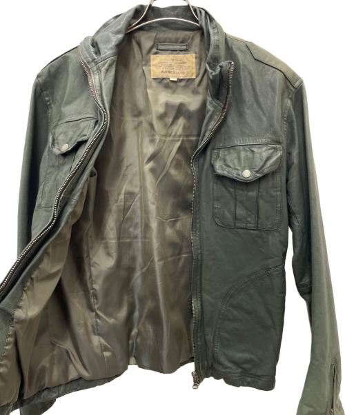 AVIREX（アヴィレックス）AVIREX (アヴィレックス) レザージャケット グリーン サイズ:Lの古着・服飾アイテム
