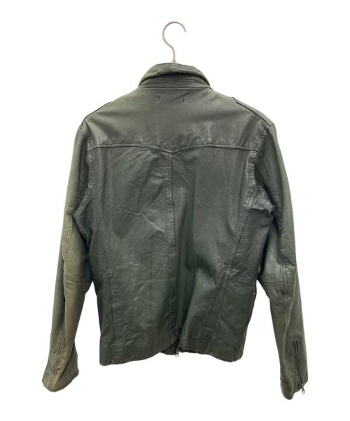 AVIREX（アヴィレックス）AVIREX (アヴィレックス) レザージャケット グリーン サイズ:Lの古着・服飾アイテム
