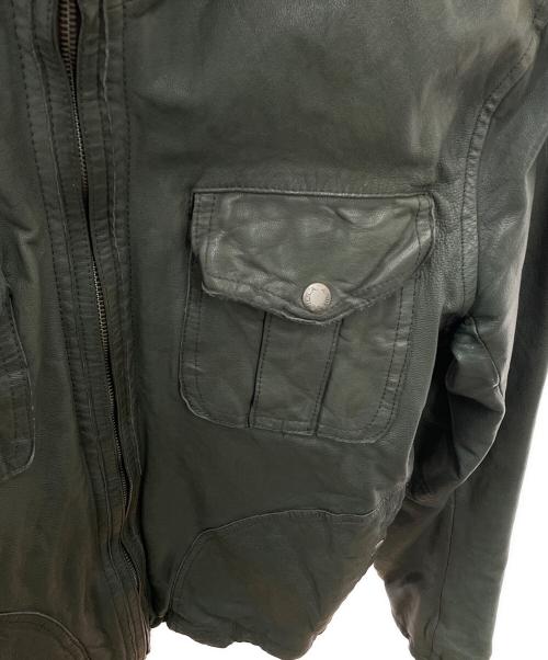 AVIREX（アヴィレックス）AVIREX (アヴィレックス) レザージャケット グリーン サイズ:Lの古着・服飾アイテム