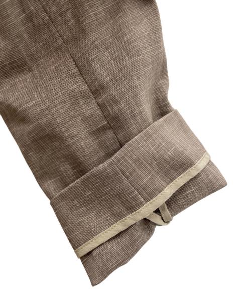 Noble（ノーブル）Noble (ノーブル) 麻ストレッチダブルブレストジャケット ブラウン サイズ:36の古着・服飾アイテム