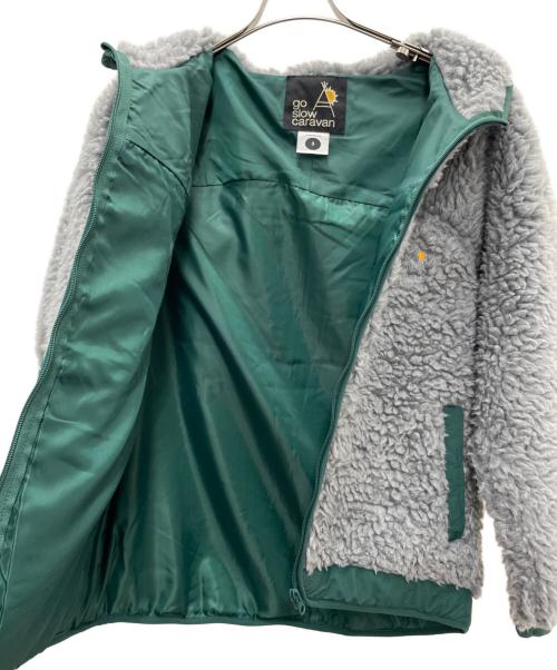 go slow caravan（ゴースローキャラバン）go slow caravan (ゴースローキャラバン) ボアジャケット グレー×グリーン サイズ:3の古着・服飾アイテム