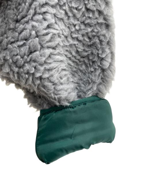 go slow caravan（ゴースローキャラバン）go slow caravan (ゴースローキャラバン) ボアジャケット グレー×グリーン サイズ:3の古着・服飾アイテム