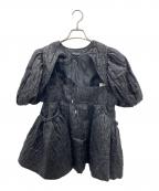 MAISON SPECIALメゾンスペシャル）の古着「フラワージャガードレイヤードトップ」｜ブラック